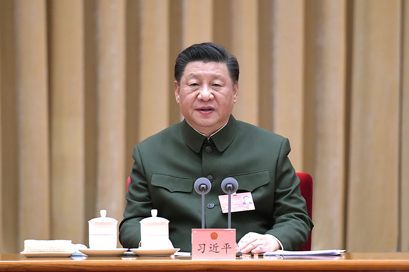 3月7日下午,中共中央总书记、国家主席、中央军委主席习近平出席十三届全国人大五次会议解放军和武警部队代表团全体会议并发表重要讲话。 新华社记者 李刚 摄 3月7日下午,中共中央总书记、国家主席、中央军委主席习近平出席十三届全国人大五次会议解放军和武警部队代表团全体会议并发表重要讲话。 新华社记者 李刚 摄